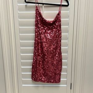 Leyden Pink Sequin Dress Size Small